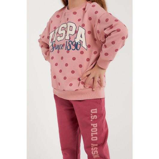 Girl Polka Dot Tracksuit Set