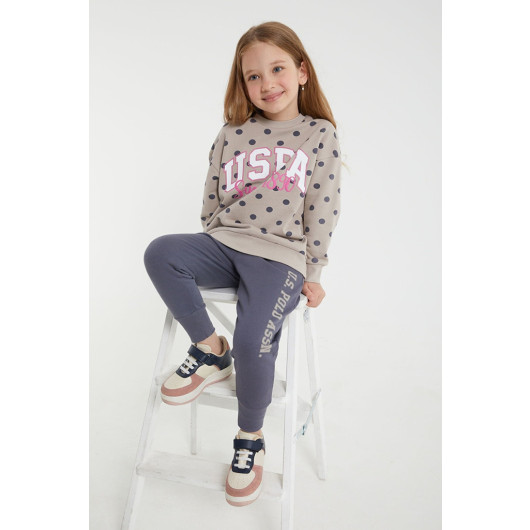 Girl Polka Dot Tracksuit Set