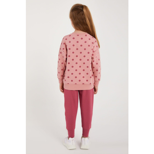 Girl Polka Dot Tracksuit Set