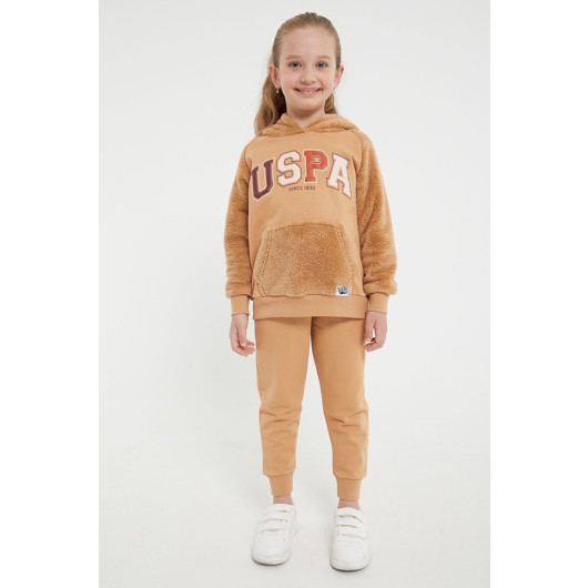 Girl Welsoft Kangaroo Pocket Fleece Tracksuit Set