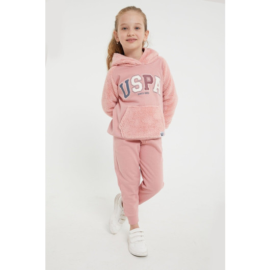 Girl Welsoft Kangaroo Pocket Fleece Tracksuit Set