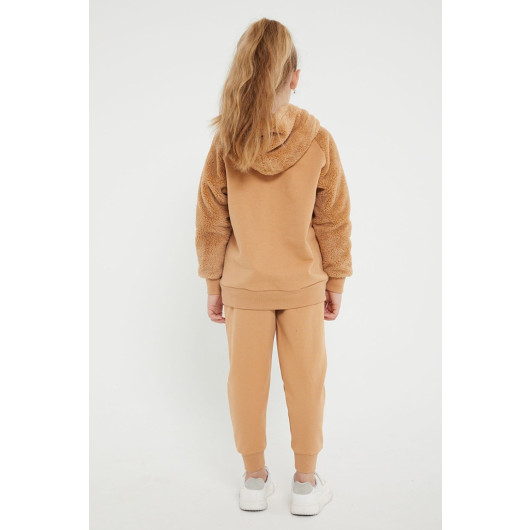 Girl Welsoft Kangaroo Pocket Fleece Tracksuit Set