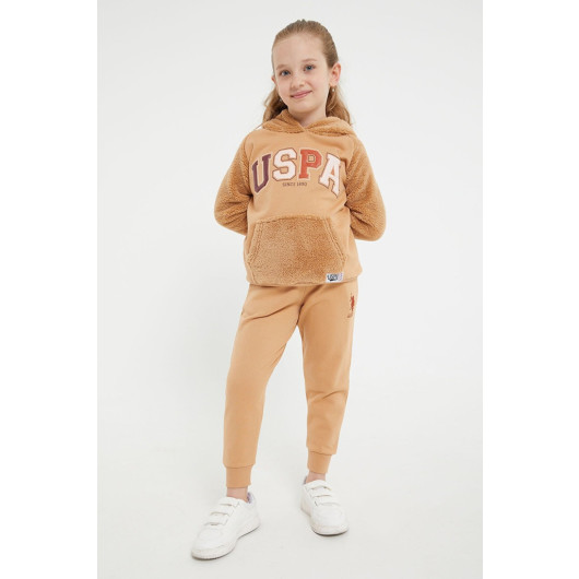 Girl Welsoft Kangaroo Pocket Fleece Tracksuit Set