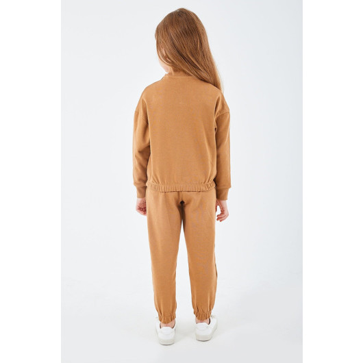 Girl Half Zipper Tracksuit Set