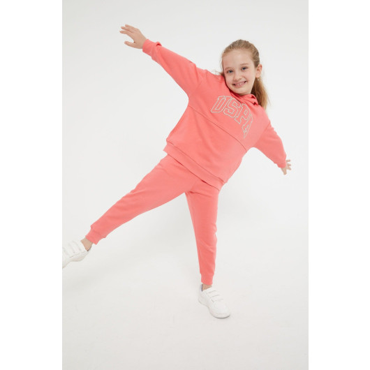 Classic Candy Pink Girls Tracksuit Set