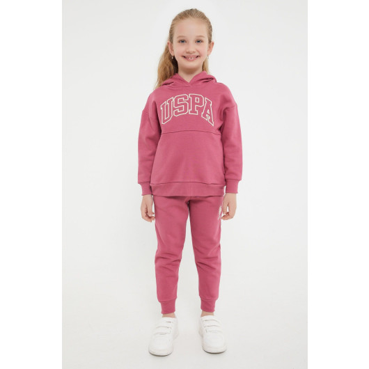 Classic Candy Pink Girls Tracksuit Set