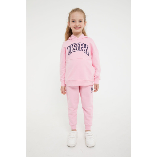 Classic Candy Pink Girls Tracksuit Set