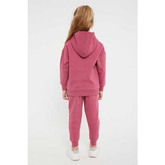 Classic Candy Pink Girls Tracksuit Set