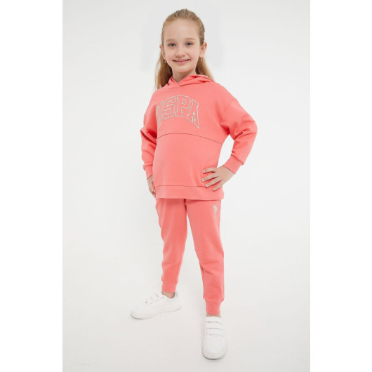 Classic Candy Pink Girls Tracksuit Set