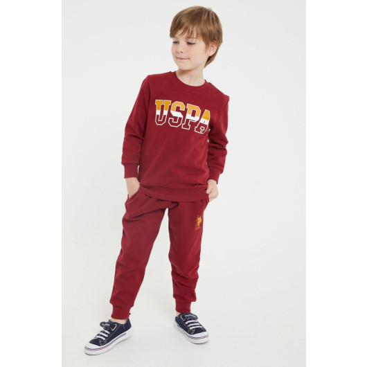 Navy Blue Boy Crew Neck Tracksuit