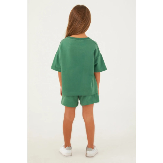 Plain Open Naive Girl Shorts Set