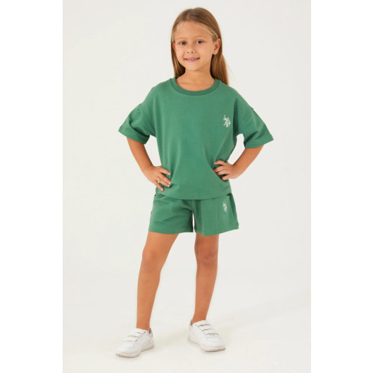 Plain Open Naive Girl Shorts Set