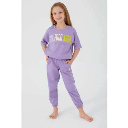 Sea Blue Girl Short Sleeve Pajama Set