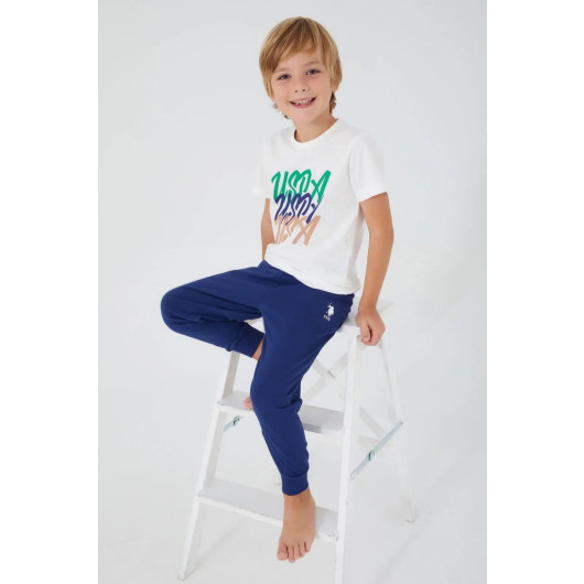 Writing Boy Short Sleeve Pajama Set