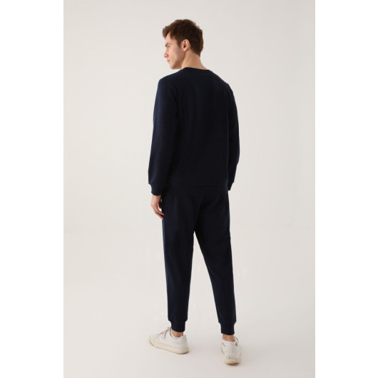 Whatever Navy Blue Men's Long Sleeve Pajama Set