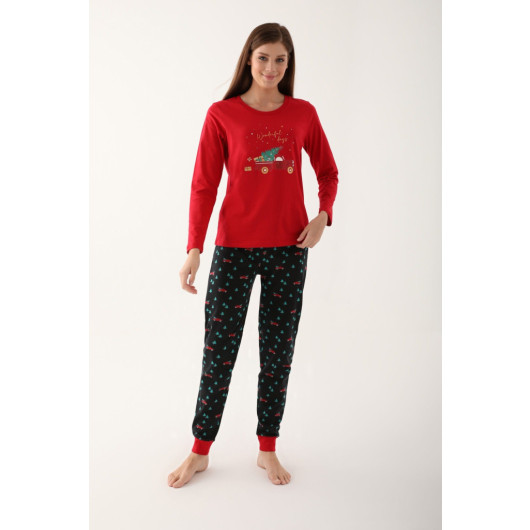 Wonderful Days Red Women Long Sleeve Pajama Set