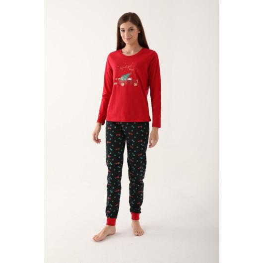 Wonderful Days Red Women Long Sleeve Pajama Set