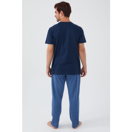 New Season Cotton Short Sleeve Men Pajama Set