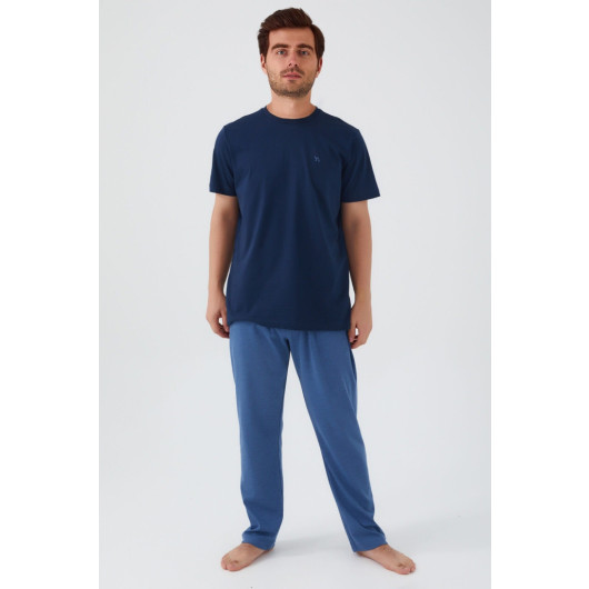 New Season Cotton Short Sleeve Men Pajama Set