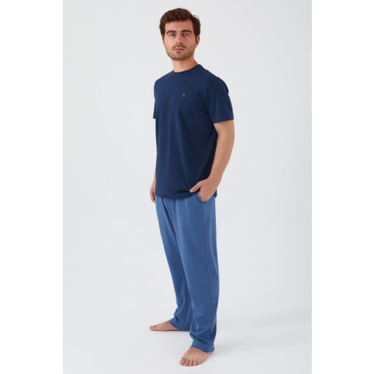 New Season Cotton Short Sleeve Men Pajama Set