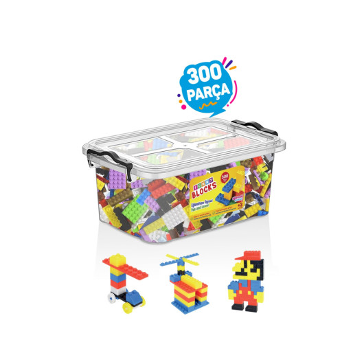 مكعبات بناء صغيرة جدا 300 قطعة بصندوق بلاستيكي