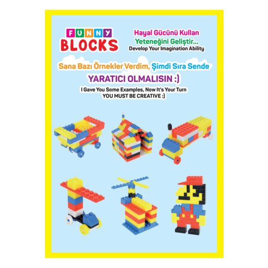 Micro Block Funny Blocks With Green Application Ground 300 Pieces In Plastic Box
