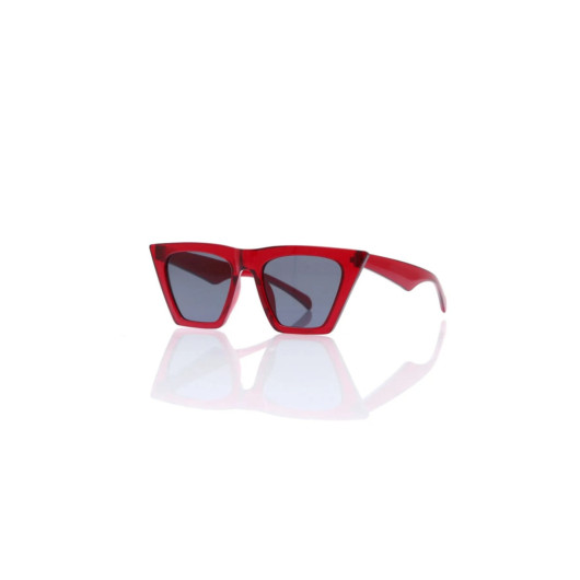 نظارة نسائية شمسية حمراء مزينة