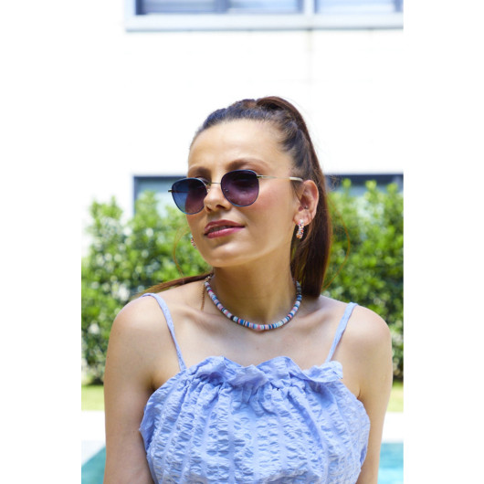 Women Sunglasses Blue Silver