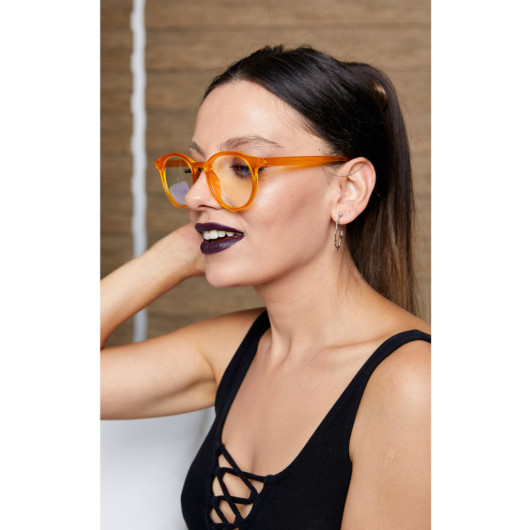 نظارات ضد الاشعة الزرقاء مناسبة للجنسين برتقالية