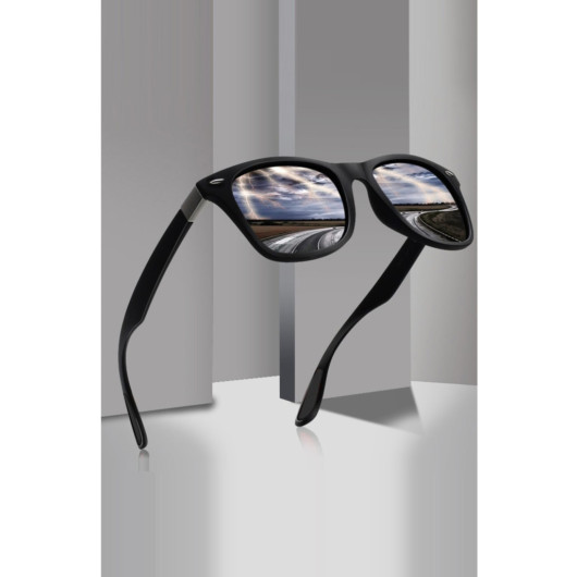 نظارة شمس سوداء مزينة مناسبة للجنسين