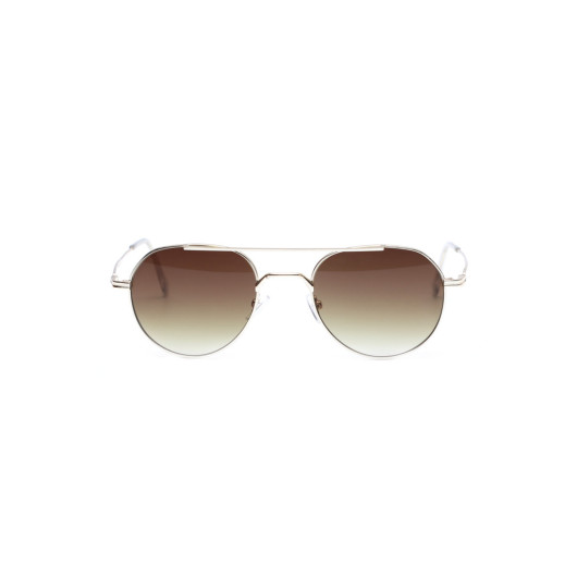 Gold Brown Unisex Sunglasses