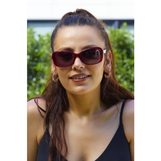 Women Sunglasses Burgundy Black