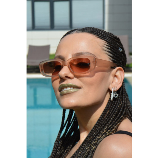 Women Sunglasses Transparent Brown