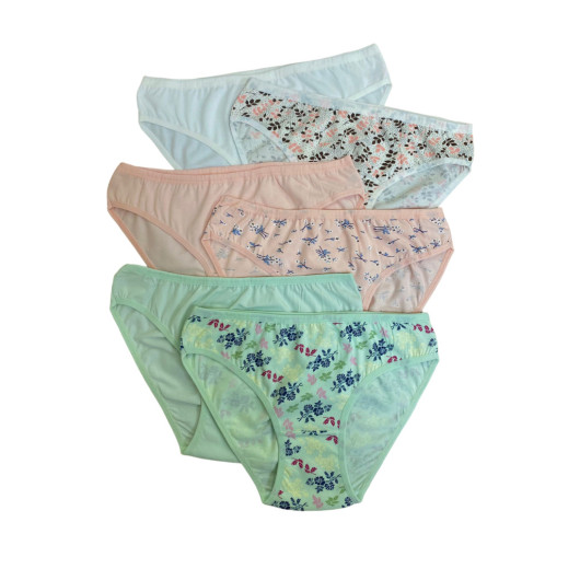 Pack Of 6 Tolin Women's Panties Mix Color Mesh Towel