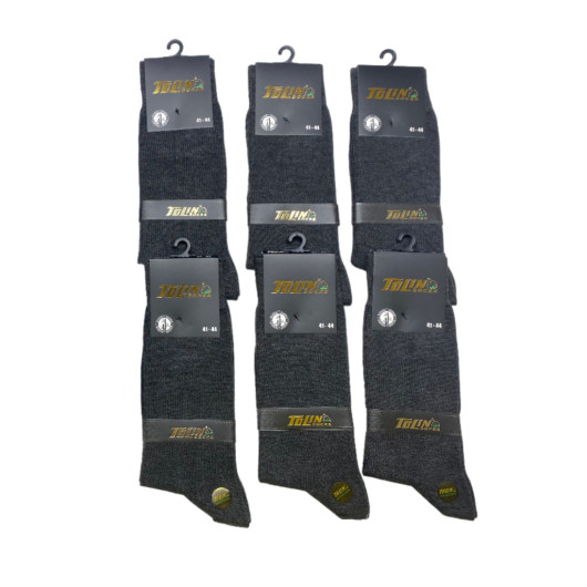 Mens Set Of 12 Anthracite Bamboo Winter Socks Seamless Socks