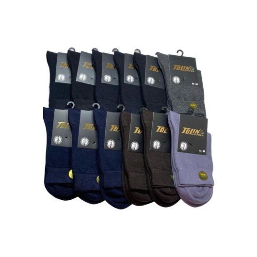 Mens Set Of 12 Mixed Color Bamboo Socks Seamless Socks