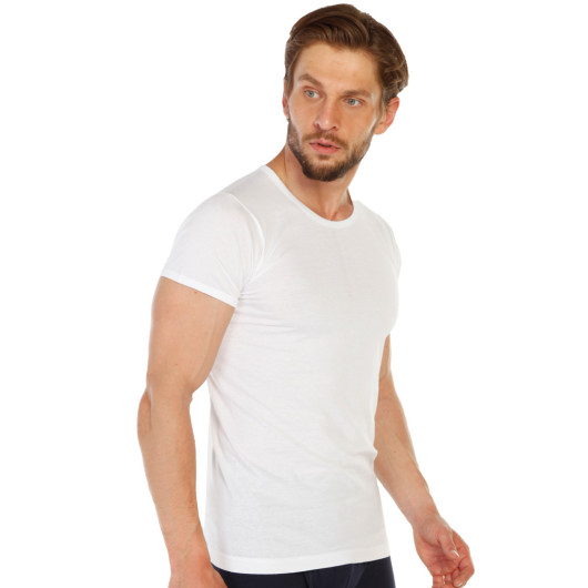 Tolin 12 Pack Cotton White Oneck Mens Single Jersey Undershirt