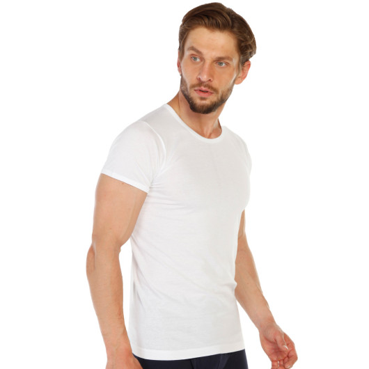 Tolin 3 Pack Cotton White Oneck Mens Single Jersey Undershirt