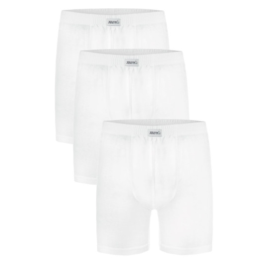 Tolin 3 Pack Cotton Mens White Boxers
