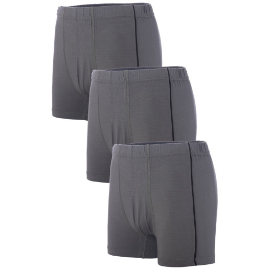 Tolin 3 Pack Lycra Bamboo Mens Anthracite Boxer
