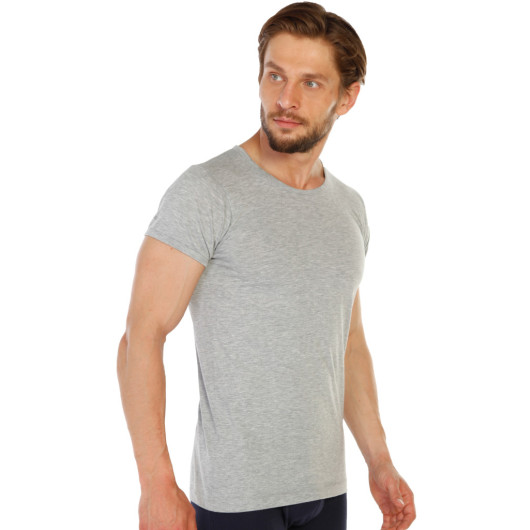 Tolin 3 Pack Cotton Gray Oneck Mens Single Jersey Undershirt