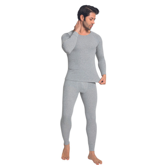 Tolin Men's Thermal Underwear Set Gray Melange