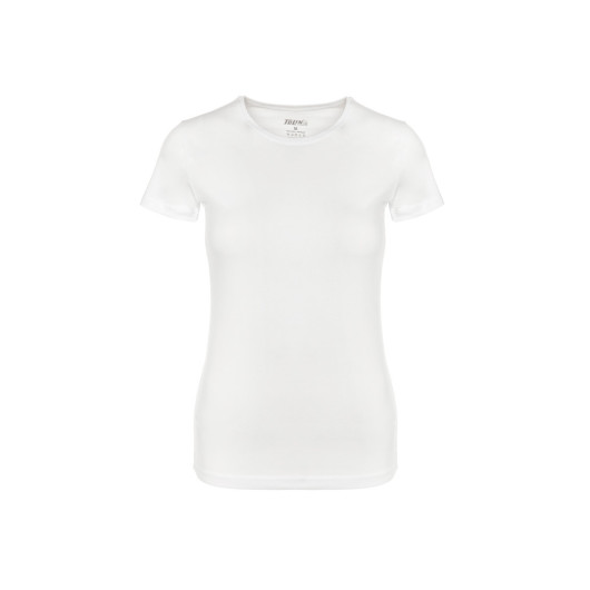 Womens White 2 Piece Short Sleeve Jersey Lycra Undershirt