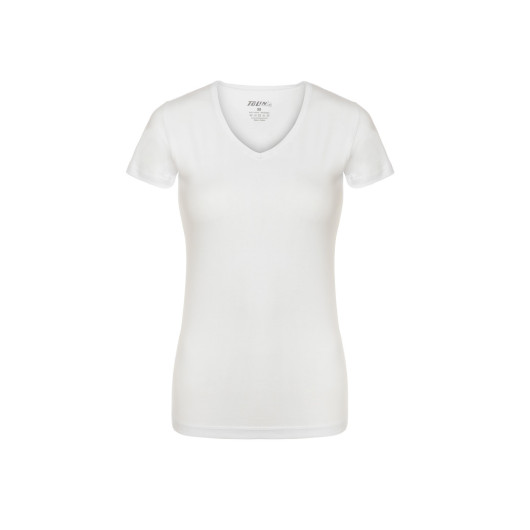 Womens Black And White 2 Piece Short Sleeve Single Jersey Lycra Vneck Undershirt