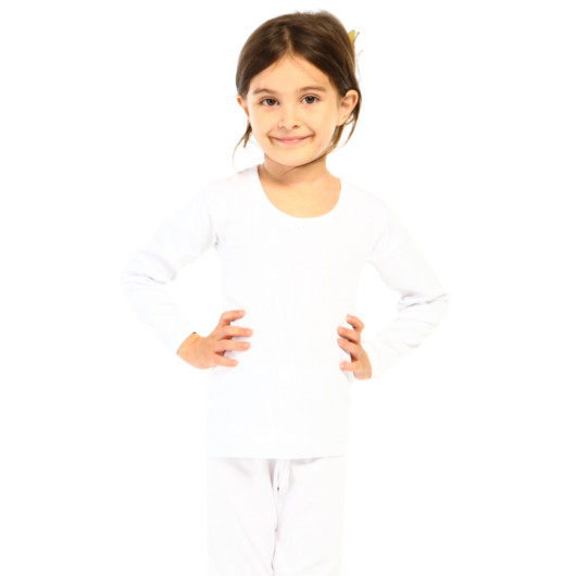 Girls Thermal Underwear Set White