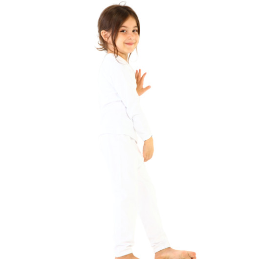 Girls Thermal Underwear Set White