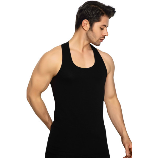 Tolin Sportsman Rambo Mens Black Cotton Lycra Undershirt