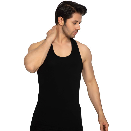 Tolin Sportsman Rambo Mens Black Cotton Lycra Undershirt