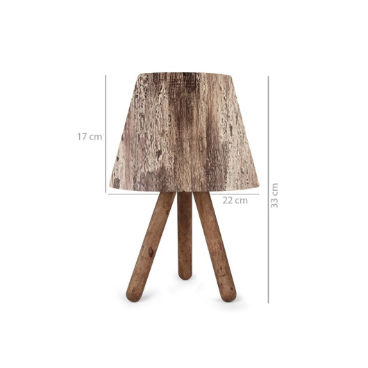 Wooden Body Tree Pattern Lampshade Night Lamp 2 Pieces