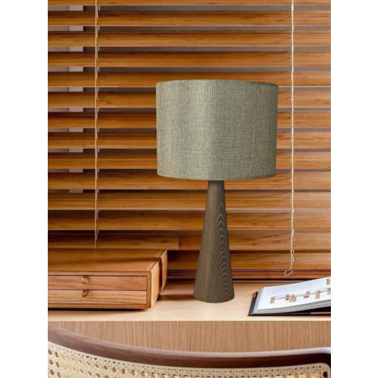 Modern Lamps Made Of Wood And Beige Fabric